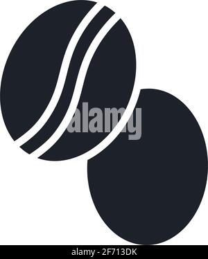 Coffee beans icon. Black isolated silhouette. Fill solid icon. Modern design. Vector illustration. Food and drinks Stock Vector