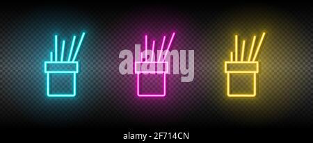 application, graphic, tools vector icon yellow, pink, blue neon set. Tools vector icon on dark transparency background Stock Vector