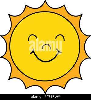 Sun similing  logo vector illustration isolated in white background Stock Vector