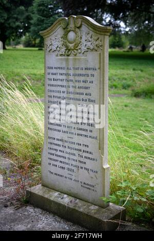 The memorial to the enslaved people who died in a fire at a Baptist church in Bristol and were denied a proper burial until their remains were placed Stock Photo