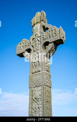 Ardboe High Cross in northern Ireland on the shore of Lough Neagh Stock Photo