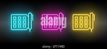 Like, love, marketing neon icon set Stock Vector