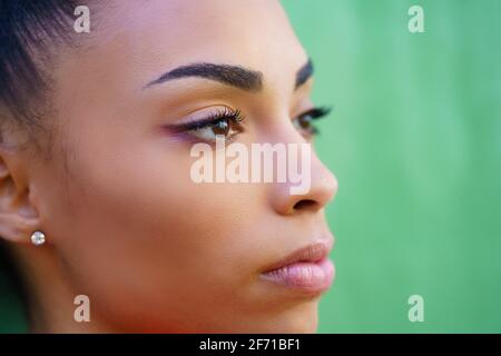 Close-up portrait of beautiful young black girl Stock Photo