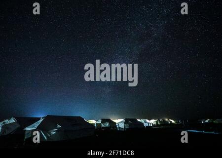 Ethiopian refugees migrated to Sudan and live in refugee camp Stock Photo