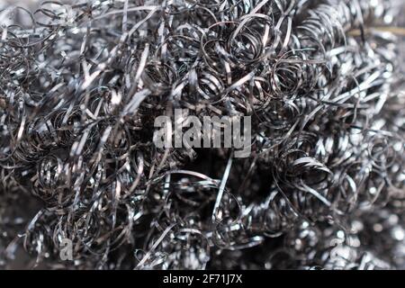 macro image of the steel wool core Stock Photo