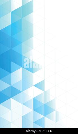 Abstract white and blue background, many triangles - Vector illustration Stock Vector