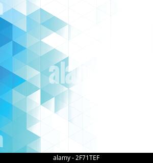 Abstract white and blue background, many triangles - Vector illustration Stock Vector