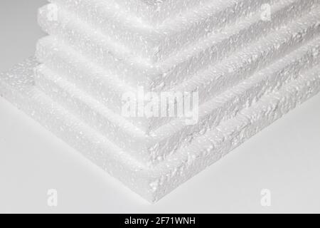 Styrofoam. Sheets of Factory manufacturing Stock Photo