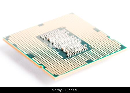 CPU (Central Processing Unit) on white background Stock Photo
