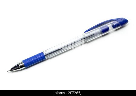 Transparent pen isolated on the white background. Stock Photo