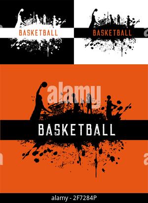 Basketball sport club, championship players poster Stock Vector