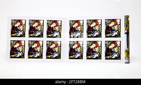 Royal Mail Christmas Stamps - Mary cradling the new-born child Stock Photo