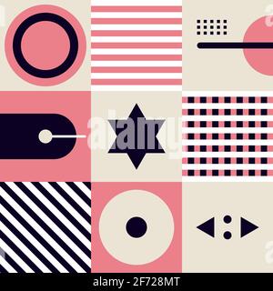 Abstract geometric shapes and form simple pattern composition backgroud. Vector illustration Stock Vector