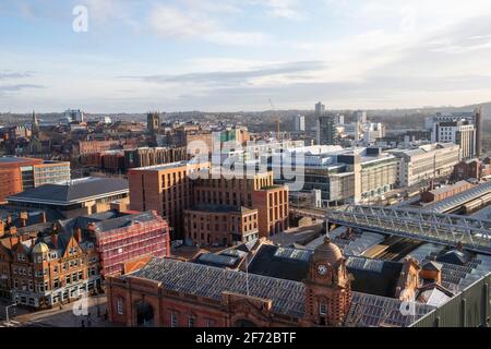 Nottingham City, viewed from the roof of the Unity Square development. Nottinghamshire England UK Stock Photo