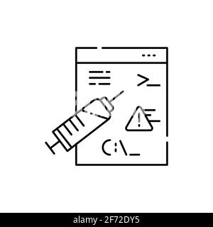 Code injection olor line icon. Pictogram for web page, mobile app, promo. UI UX GUI design element. Editable stroke. Stock Vector