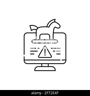 Trojan horse olor line icon. stealing confidential personal information. Pictogram for web page, mobile app, promo. UI UX GUI design element. Editable Stock Vector