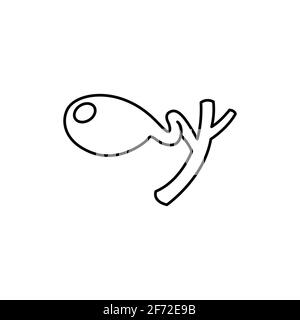 Human organ gall bladder color line icon. Pictogram for web page, mobile app, promo. UI UX GUI design element. Editable stroke. Stock Vector