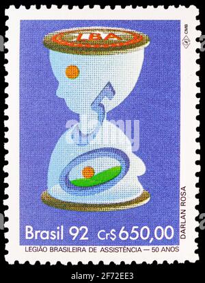 MOSCOW, RUSSIA - JANUARY 20, 2021: Postage stamp printed in Brazil shows Brazilian Legion, circa 1992 Stock Photo