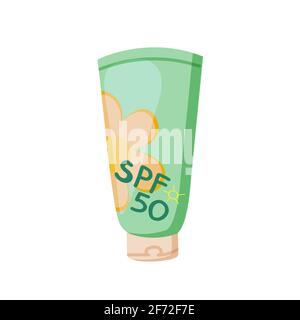 Sun cream tube skin protection vector illustration Stock Vector