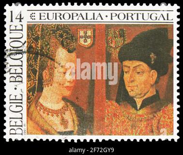 MOSCOW, RUSSIA - DECEMBER 22, 2020: Postage stamp printed in Belgium shows Europalia 91 Portugal Festival, circa 1991 Stock Photo