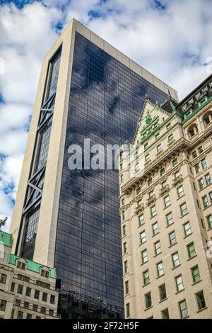 Plaza Hotel, Solow Building background Stock Photo