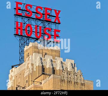 Essex House is a landmark art deco hotel at 160 Central Park South. Stock Photo