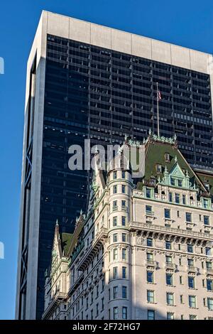 Plaza Hotel (Solow Building in background) Stock Photo