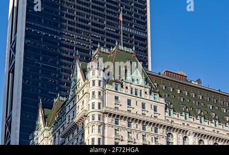 Plaza Hotel (Solow Building in background) Stock Photo