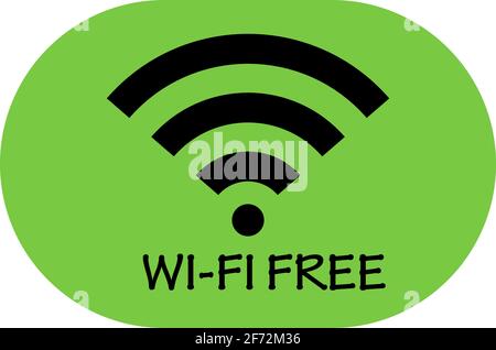 free wi-fi point icon on green background. Stock Vector