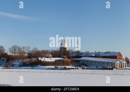 Suomenlinna, Helsinki, Finland - 20 January 2019: Panoramic view of Suomenlinna island Stock Photo