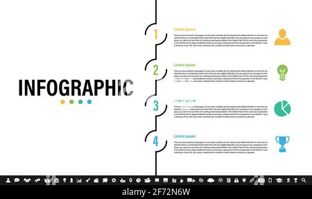 Infographic design template with business concept vector illustration with 4 steps or options or processes represent work flow or diagram Stock Vector