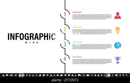 Infographic design template with business concept vector illustration with 4 steps or options or processes represent work flow or diagram Stock Vector