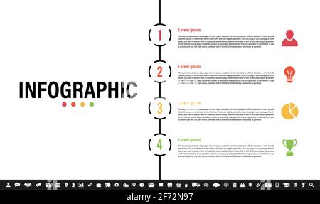 Infographic design template with business concept vector illustration with 4 steps or options or processes represent work flow or diagram Stock Vector