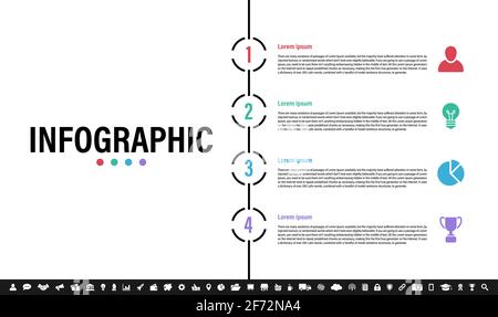 Infographic design template with business concept vector illustration with 4 steps or options or processes represent work flow or diagram Stock Vector