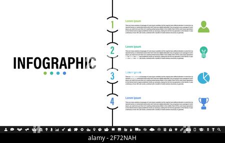 Infographic design template with business concept vector illustration with 4 steps or options or processes represent work flow or diagram Stock Vector