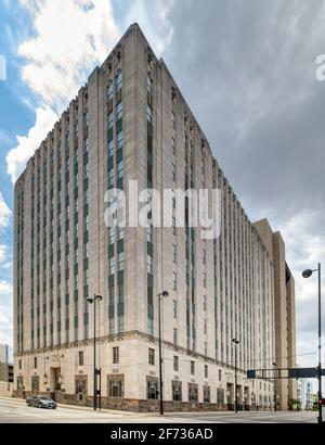 Cincinnati & Suburban Bell Telephone Building, 209 West Seventh Street, a landmark on the National Register of Historic Places Stock Photo