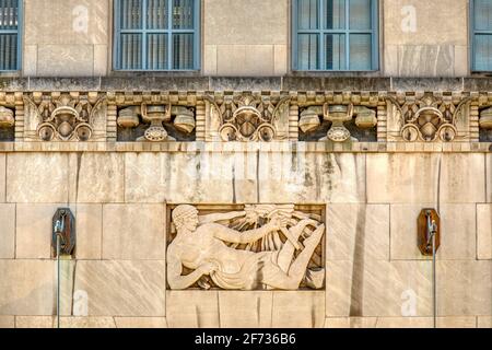 Cincinnati & Suburban Bell Telephone Building, 209 West Seventh Street, a landmark on the National Register of Historic Places Stock Photo