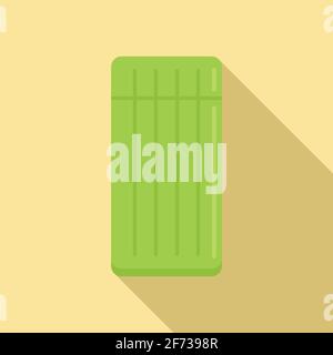 Pillow inflatable mattress icon, flat style Stock Vector
