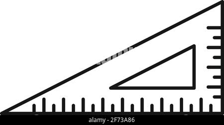 Angle ruler icon, outline style Stock Vector