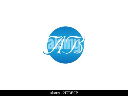 Initial Monogram Letter AB Logo Design Vector Template. Stock Vector
