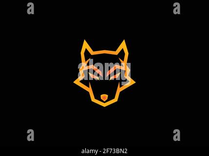Fox logo template. flat and line art style icon collection Stock Vector