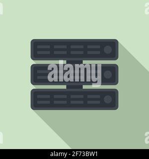 Test software server icon, flat style Stock Vector