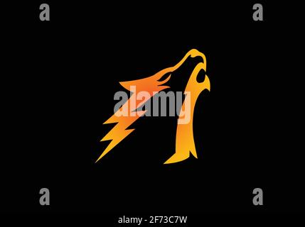 Fox logo template. flat and line art style icon collection Stock Vector