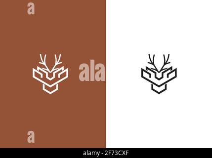 Deer Head Icon Logo vector template image Stock Vector