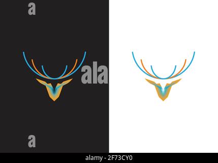 Deer Head Icon Logo vector template image Stock Vector