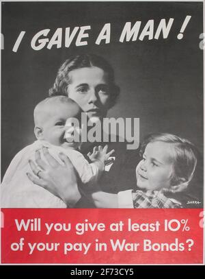 A vintage WW1 poster envouraging people to buy war bonds Stock Photo