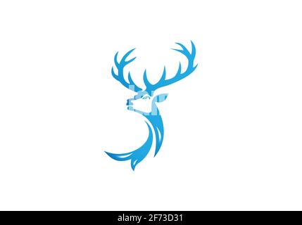Deer Head Icon Logo vector template image Stock Vector