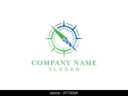 Creative Compass Concept Logo Design Template. Compass Logo sign and symbol. Stock Vector
