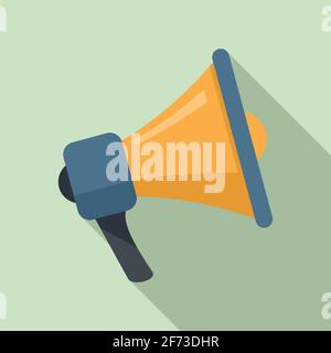 Megaphone linguist icon, flat style Stock Vector