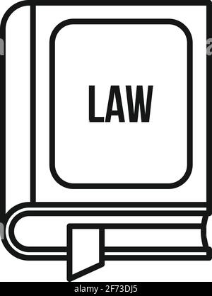 Law book icon, outline style Stock Vector